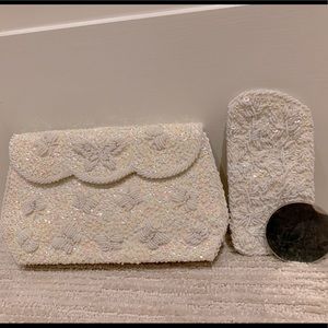 Vintage Hand-beaded Butterfly Sequin Purse